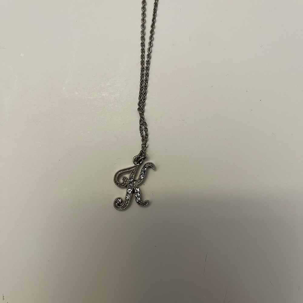 1928 Jewelry Co. Silver “K” Pendant Necklace